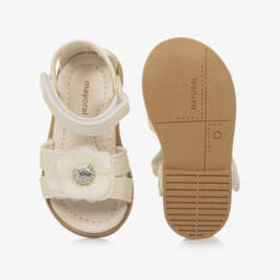Mayoral-Girls Cream Floral Tulle Sandals | Childrensalon Outlet