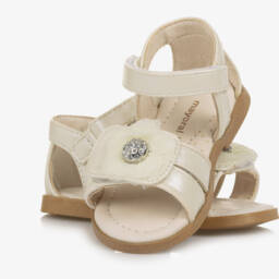 Mayoral-Girls Cream Floral Tulle Sandals | Childrensalon Outlet