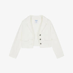Mayoral-Girls Cream Milano Knit Blazer | Childrensalon Outlet