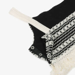 Mayoral-توب كروشيه عاجي وأسود للبنات مع شراشيب | Childrensalon Outlet