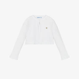 Mayoral-Деликатный вязаный белый кардиган для девочек | Childrensalon Outlet