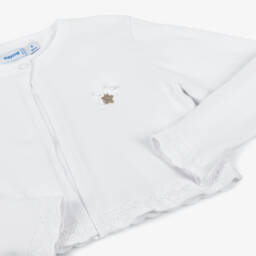 Mayoral-Деликатный вязаный белый кардиган для девочек | Childrensalon Outlet