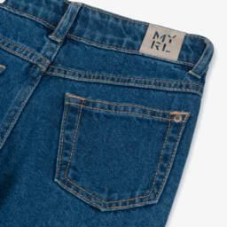 Mayoral-Girls Denim Blue Vintage Style Jeans | Childrensalon Outlet