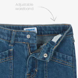 Mayoral-Girls Denim Blue Vintage Style Jeans | Childrensalon Outlet