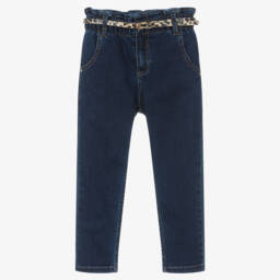 Mayoral-Girls Denim Elastic Waist Trousers | Childrensalon Outlet