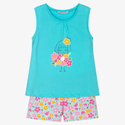 Mayoral-Girls Dreamy Blue Blossom Sleepwear | Childrensalon Outlet