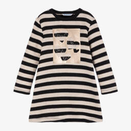 Mayoral-Girls Ebony Striped Knit Dress | Childrensalon Outlet