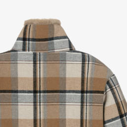 Mayoral-معطف فاخر بنقشة مربعات بيج للبنات | Childrensalon Outlet