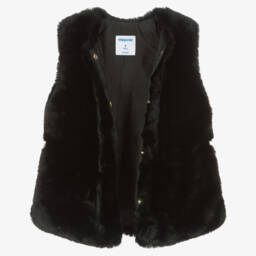 Mayoral-Черный жилет из искусственного меха | Childrensalon Outlet