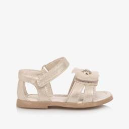 Mayoral-Girls Elegant Gold Floral Tulle Sandals | Childrensalon Outlet