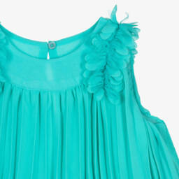 Mayoral-Girls Elegant Green Chiffon Frock | Childrensalon Outlet