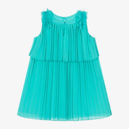 Mayoral-Girls Elegant Green Chiffon Frock | Childrensalon Outlet