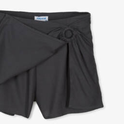 Mayoral-Girls Elegant Grey Linen-Blend Skort | Childrensalon Outlet