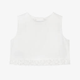 Mayoral-Girls Elegant Ivory Frill Blouse | Childrensalon Outlet