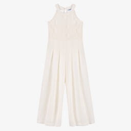 Mayoral-Girls Elegant Ivory Halterneck Romper | Childrensalon Outlet