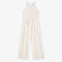 Mayoral-Girls Elegant Ivory Halterneck Romper | Childrensalon Outlet