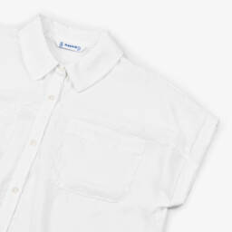 Mayoral-Элегантный шелковый белый топ для девочек | Childrensalon Outlet