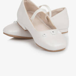 Mayoral-Girls Elegant White Floral Flats | Childrensalon Outlet
