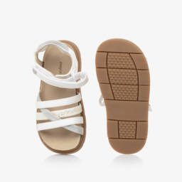 Mayoral-صنادل بيضاء براقة أنيقة للبنات | Childrensalon Outlet