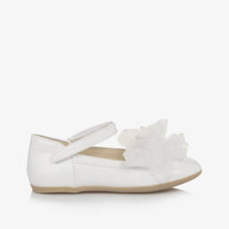 Mayoral-Girls Elegant White Organza Ruffle Shoes | Childrensalon Outlet