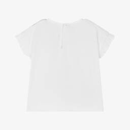 Mayoral-Girls Floral Frill Cotton Top | Childrensalon Outlet