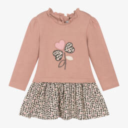 Mayoral-Girls Floral Pink Knit Dress | Childrensalon Outlet