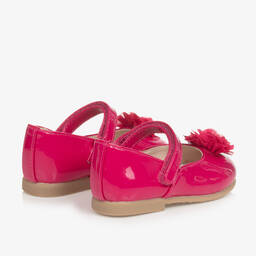 Mayoral-Girls Fuchsia Pink Patent Flower Shoes | Childrensalon Outlet