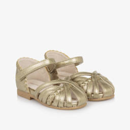 Mayoral-Girls' Gleaming Gold Baby Sandals | Childrensalon Outlet