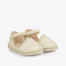 Mayoral-Girls Glittering Ivory Lace Flats | Childrensalon Outlet