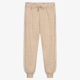 Mayoral-Girls Glittery Beige Joggers | Childrensalon Outlet
