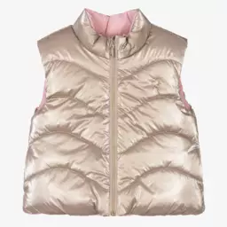Mayoral-Розово-золотистый двусторонний жилет | Childrensalon Outlet
