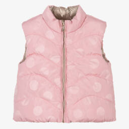 Mayoral-Розово-золотистый двусторонний жилет | Childrensalon Outlet