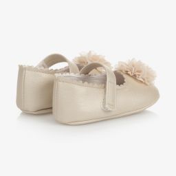 مايورال Newborn-حذاء جلد صناعي لون ذهبي لمرحلة قبل المشي للمولودات | Childrensalon Outlet