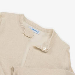 Mayoral-كارديغان محبوك براق ذهبي للبنات | Childrensalon Outlet