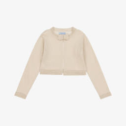 Mayoral-كارديغان محبوك براق ذهبي للبنات | Childrensalon Outlet