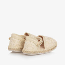 Mayoral-Girls Golden Floral Lace Espadrilles | Childrensalon Outlet