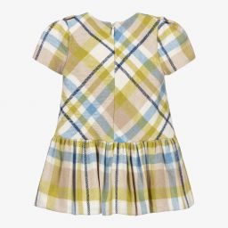 مايورال-فستان فلانيل كاروهات لون أخضر وأزرق | Childrensalon Outlet