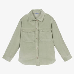 Mayoral-Зеленая вельветовая рубашка для девочек | Childrensalon Outlet
