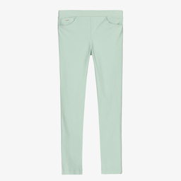 Mayoral-Girls Green Cotton Jeggings | Childrensalon Outlet