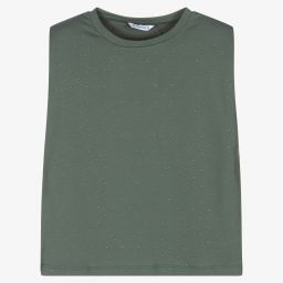 مايورال-تيشيرت قطن لون أخضر للبنات | Childrensalon Outlet