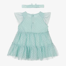 Mayoral-Girls Green Cotton & Tulle Dress Set | Childrensalon Outlet
