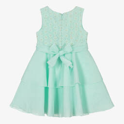 Mayoral-Girls Green Embroidered Flower Dress | Childrensalon Outlet