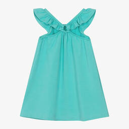 Mayoral-Girls Green Flamingo Cotton Dress | Childrensalon Outlet