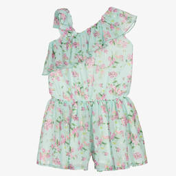 Mayoral-Girls Green Floral Playsuit | Childrensalon Outlet
