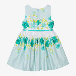 Mayoral-Girls Green Floral Print Cotton Dress | Childrensalon Outlet