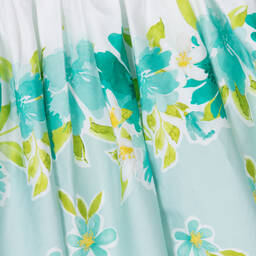 Mayoral-Girls Green Floral Print Cotton Dress | Childrensalon Outlet