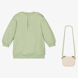 Mayoral-Girls Green Fluffy Dress Set | Childrensalon Outlet