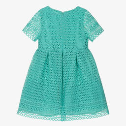 Mayoral-Girls Green Guipure Lace Dress | Childrensalon Outlet