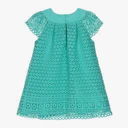 مايورال-فستان أطفال بناتي دانتيل جوبير لون أخضر أكوا | Childrensalon Outlet