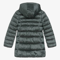 Mayoral-Girls Green Hooded Puffer Coat | Childrensalon Outlet